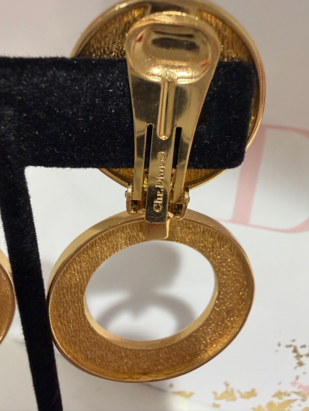 RARE Dior Logo Drop Earrings - Picture 5 of 8